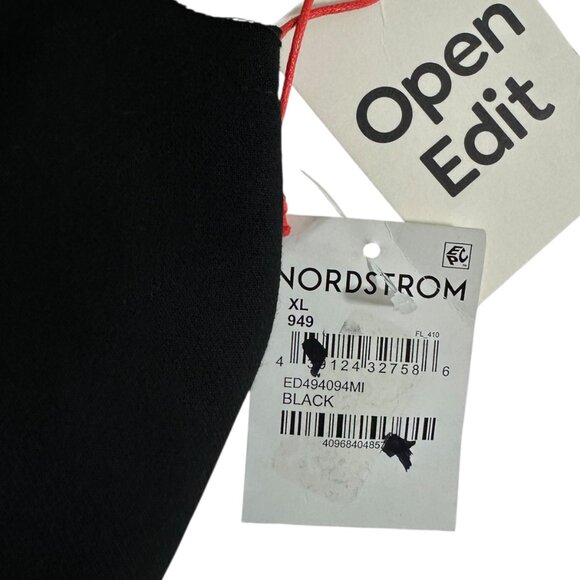 Open Edit Women's Size XL Open Front Raw Edge Sleeve Opening Black Vest NEW - Picture 6 of 6